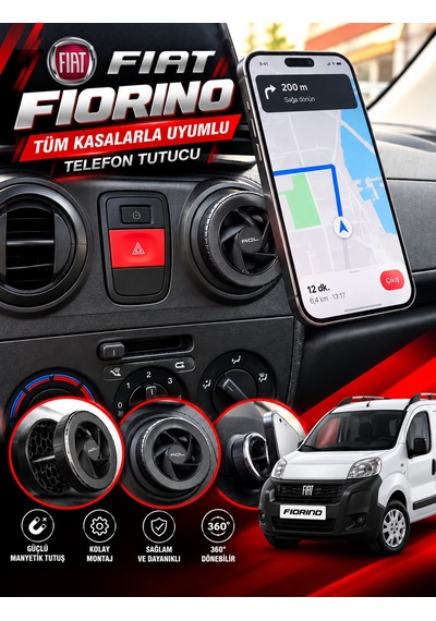 Fiat Fiorino Araç Içi Premium Telefon Tutucu - Araba Telefon Tutacağı Havalandırma Için