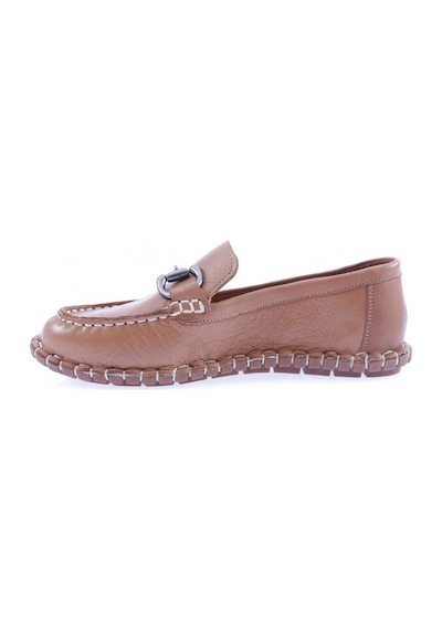 Dgn 600-23y Kadin Dikiş Detayli Metal Tokali Loafer Ayakkabi 600-2109-R1755 Taba