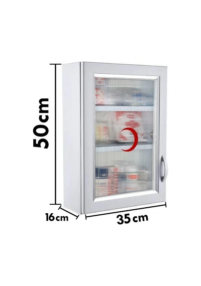 Ecza Dolabı İçi Dolu İlk Yardım İçerikli PVC 50x35x16 CM 159