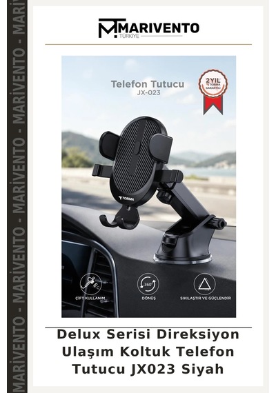 Delux Serisi Direksiyon Ulaşım Koltuk Telefon Tutucu Jx023 Siyah