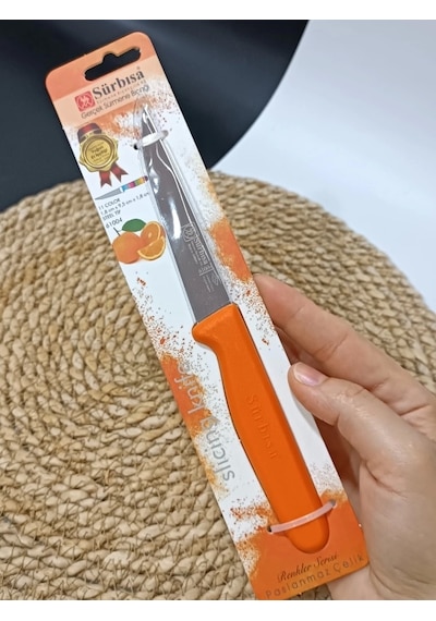 Sürmene 61004 Mutfak Bıçağı 9,50 Cm Turuncu Çok Renkli