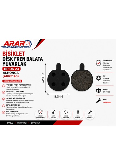 Bisiklet Disk Fren Balata Yuvarlak Bp Ds 23 Alhonga-arr3146