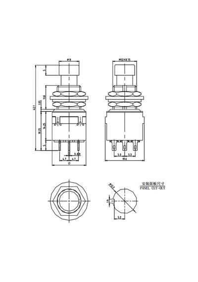 Ic-148j-9 Pedal Switch Kalıcılı 9p Ø12mm Pbs-24-302