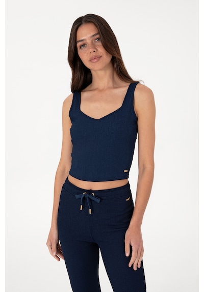 U.S. Polo Assn. Kadın Lacivert Kolsuz V Yaka Tişört 50306679-VR033