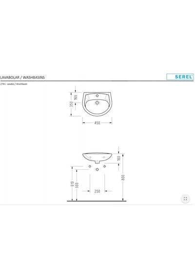 Serel Duvara Monte 35 x 45 CM Lavabo 2741Tds110H