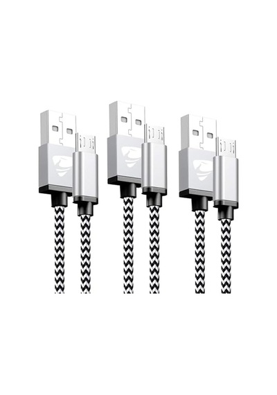 Micro-usb Hızlı Şarj Kablosu, 1 Metre, 2.1a, Kopmaz Naylon Örgülü Veri Kablosu, , Xiaomi Ve Micro-usb Girişli Tüm Cihazlar İle Uyumlu