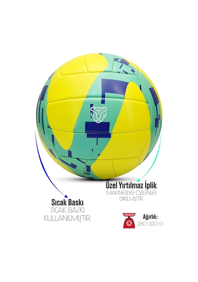 Telvesse Vt800 Spike Voleybol Topu Pompalı Yumuşak Doku Semi-pro İç-dış Mekan Soft Touch 300 G No:5 Açık Gri