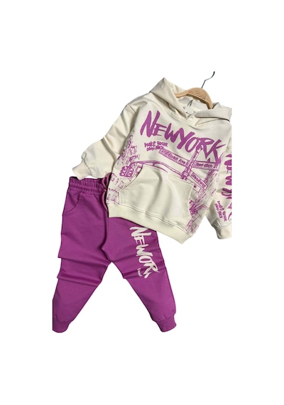 Riccotarz Kız Çocuk Üzeri New York Yazı Detaylı Bilekleri Manşetli Sweatshirt Mor Eşofman Takım Mor Riccotarz Kız Çocuk Üzeri New York Yazı Detaylı Bilekleri Manşetli Sweatshirt Mor Eşofman Takım Mor