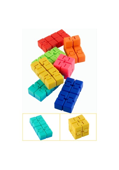 Sonsuz - 931 - Küp 3d Baskılı Fidget İnfinty - Muratech - Aparatı Ebruli Anahtarlık