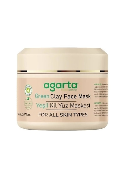 Agarta Doğal Yeşil Kil Yüz Maskesi 150ml 2 Li Set