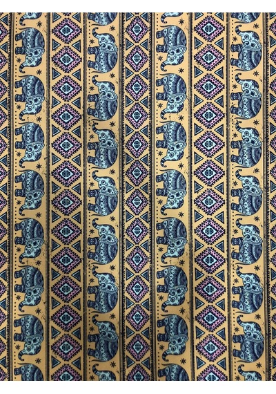 Enesar Home Etnik Fil Desen Dijital Baskı Döşemelik Kumaş 100 x 140 cm