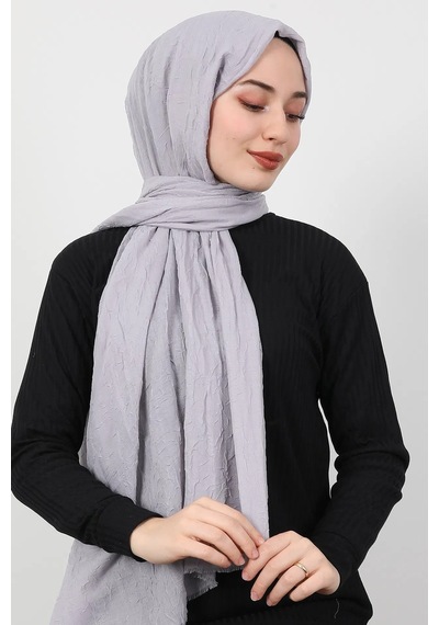 Bambu Kraş Şal Tesettür Giyim, Yüksek Kalite, Hafif, Rahat, Şık, Premium, Lux, Shawl, Scarf Gri