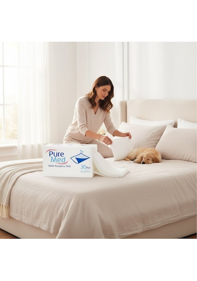 Puremed Yatak Koruyucu Örtü 60x90 Cm Tek Kullanımlık Sıvı Geçirmez Hasta Altı Örtüsü