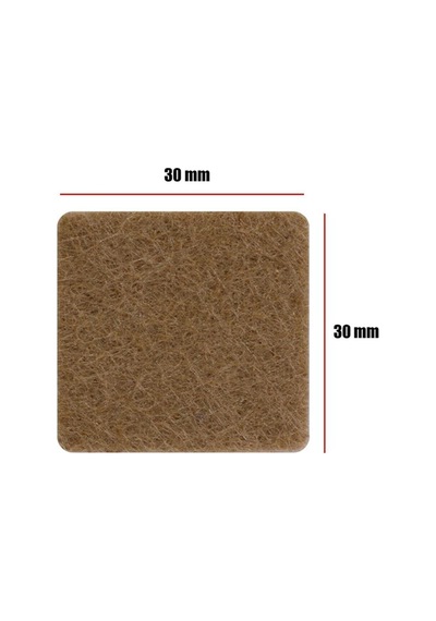 Yapışkanlı Mobilya Ayak Koruyucu Keçe 30x30 Mm 21'li Paket Kaydırmaz Zemin Çizmez Keçesi Kahverengi