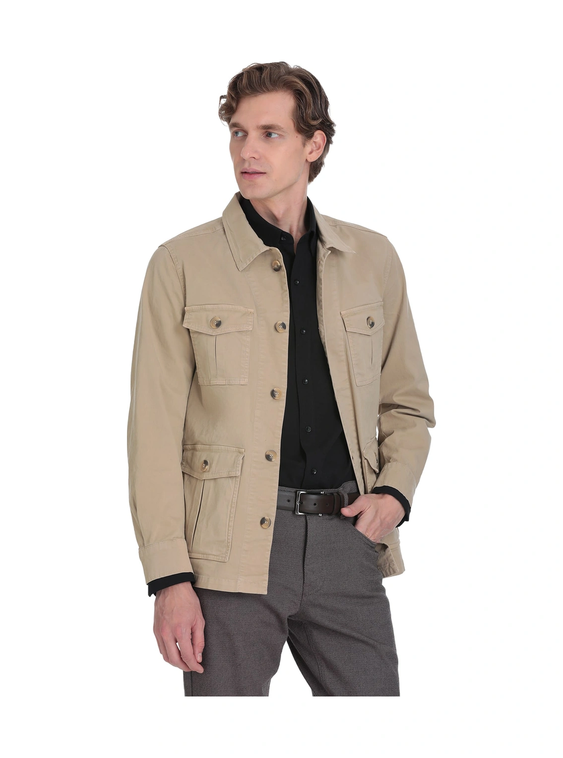 Hatemoğlu Bej Slim Fit Bebe Yaka Baharlık Mont Bej