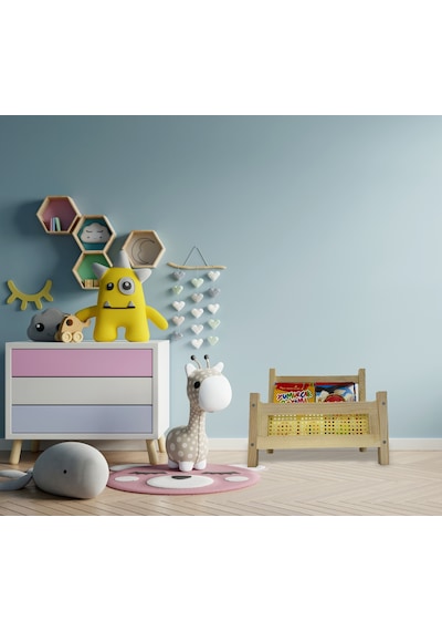 Ahşap Montessori Bank Kitaplık ve Dergilik