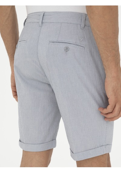 Cacharel Açık Mavi Regular Fit Beli Bağcıklı Şort Denim