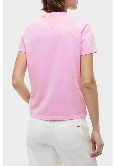 Tommy Jeans Logolu Pamuklu Bisiklet Yaka Kadın T Shirt T Shirt Dw0dw22905 Tou Pembe