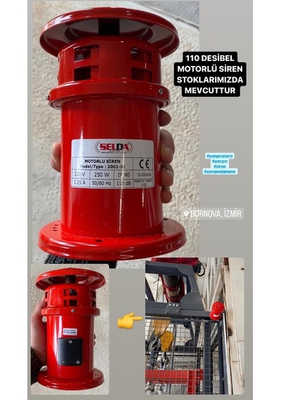 S1 Motorlu Siren 220v 110db Konvansiyonel Yangın Sistemine Uyumlu
