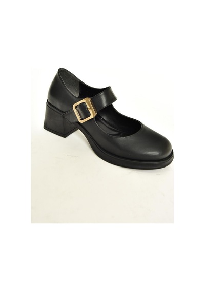 Fox Shoes T820236009 Siyah Kalın Topuklu Kadın Ayakkabı Siyah
