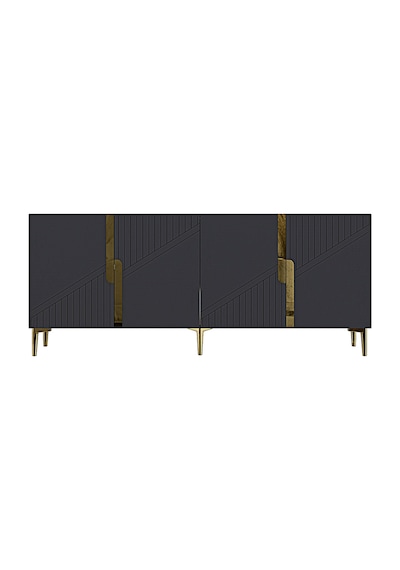 Ka1828ag Evva Konsol Ve Tv Sehpası Antrasit-gold 180cm Beyaz-gold