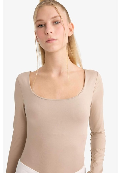 Defacto Coool U Yaka Uzun Kollu Çıtçıtlı Body F8042ax25aubg208 Bej