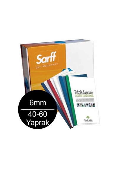 Sarff 6Mm Isısal Cilt Kapağı 40-60 Yaprak Kapasiteli 100 Lü Pake
