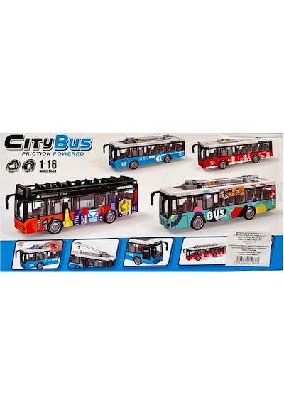 Ctoys Ses Ve Işıklı Oyuncak Şehir Otobüsü A1119-13 Mavi