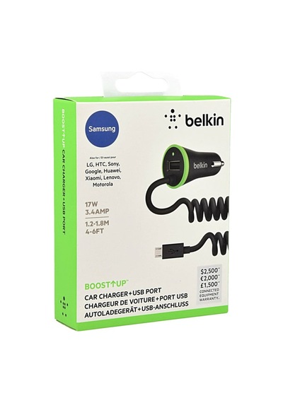 Belkin F8M890Bt04-Blk Ultra Fast 3.4A Micro Usb Araç Şarj Cihazı