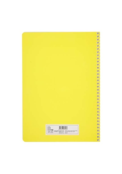 Meteksan Pruva A4 Pet Spiralli Karton Kapaklı Defter 144 Yaprak - Kareli - Sarı