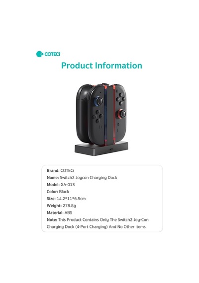 Özel Seri Oyuncağı Oyun Odası Oda Düzeni Coteci Nintendo Switch 2 Joy-con Şarj Ünitesi Ve Standı