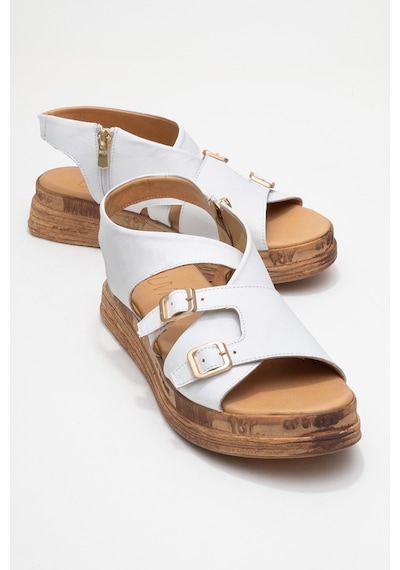 Luvishoes Luvi Shoes Levıne Beyaz Hakiki Deri Tokalı Yandan Fermuarlı Kadın Sandalet Beyaz Luvishoes Luvi Shoes Levıne Beyaz Hakiki Deri Tokalı Yandan Fermuarlı Kadın Sandalet Beyaz