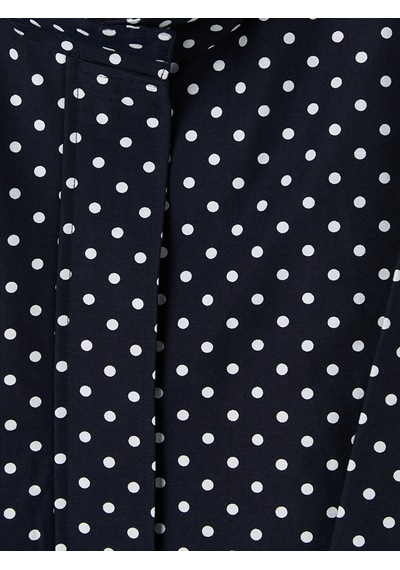 Lcwaıkıkı Classic Lacivert Dik Yaka Puantiyeli Oversize Kadın Mont
