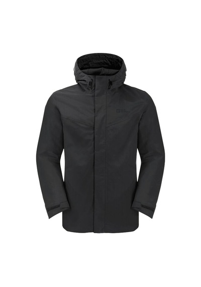 Jack Wolfskin Altenberg 3in1 Outdoor Erkek Mont 1115301-6000 Siyah Siyah