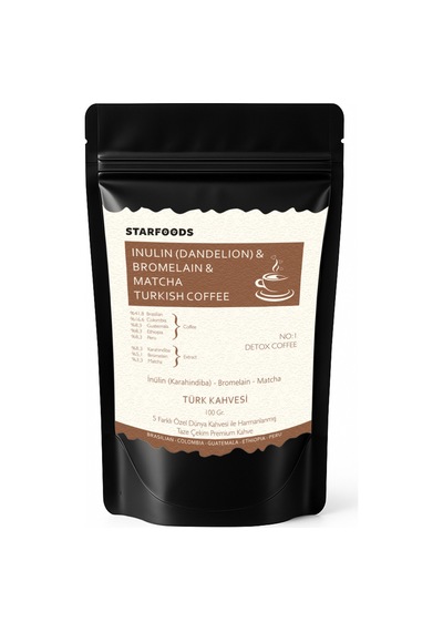 3 Paket No: 2 Detox Coffee İnülin & Bromelain & Matcha Coffee Detox Türk Kahvesi Diğer
