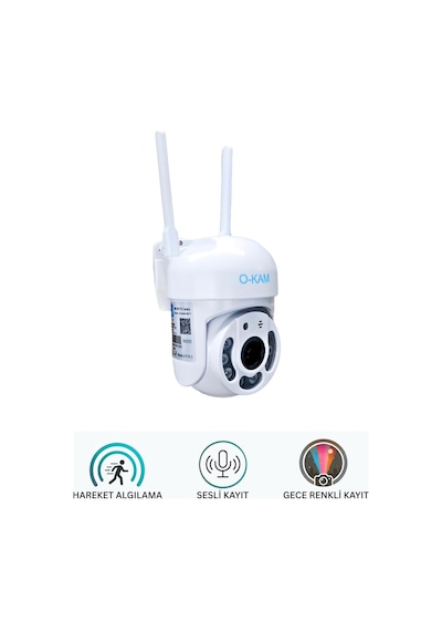 O-kam 3031pro Tek Kamera 3mp Hareketli Wifi Akıllı Kamera , Yapay Zeka, Gece Görüş, Karşılıklı Konuşma
