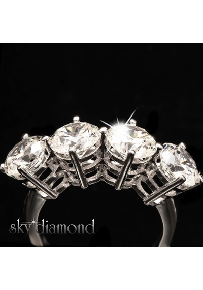 Yüksek Kraltacı 6mm Dörttaş Sky Diamond Gümüş