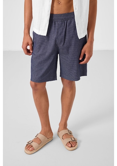 Tommylife Kot Lacivert Standart Fit Dokuma Hafif Esnek Chino Erkek Şort - 81289 Kot Laci