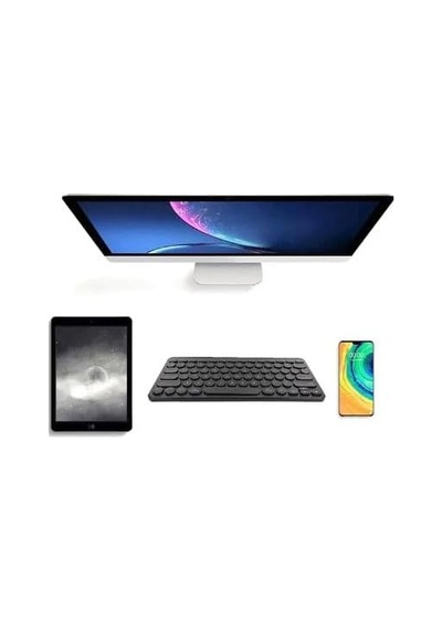B380 Bluetooth Bağlantılı İnce Ergonomik Tasarım Ipad İle Uyumlu Taşınabiilir Telefon Tablet İçin Türkçe Q Bluetooth Bağlantılı Klavye Siyah Renk