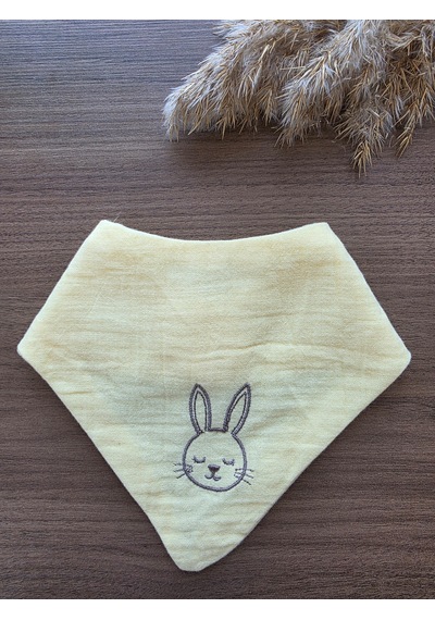 Venedy S Sleepy Bunny,lamb,kitty 3lü Nakışlı Müslin Bandana Önlük Seti Çok Renkli