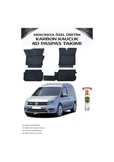 Volkswagen Caddy 2020 Model Aracınıza Özel Karbon Kauçuk Paspas Takımı