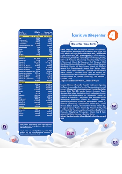 Bebehum 4 Numara Teneke Devam Sütü 12 Ay+ 400 gr x 8 Adet