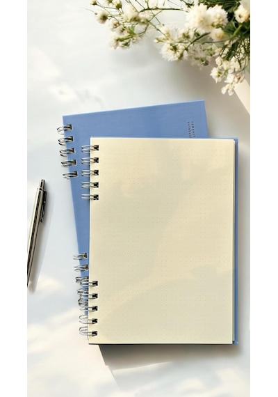 Fark Tanıtım Spiralli 80 Yaprak Noktalı A5 Defter, Not Defteri, Okul Defteri, 4 Farklı Renk Seçeneği 02 Placid Bl Genel