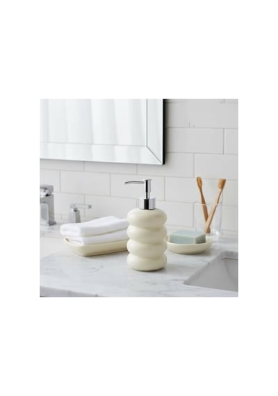 Kabartmalı Şık Banyo Sabunluğu, 450 Ml Hacim, Beyaz 12 Izgara