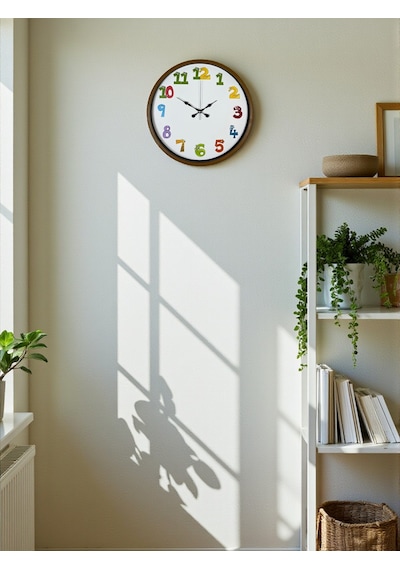 36 Cm Kahverengi Çocuk Odası Duvar Saati Diğer 40086598