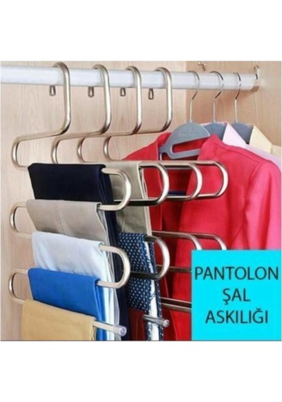 1 Adet Dolap Içi 5katlı Pantolon Eşarp Şal Askısı Akıllı Askı Metal Beyaz Tr Diğer