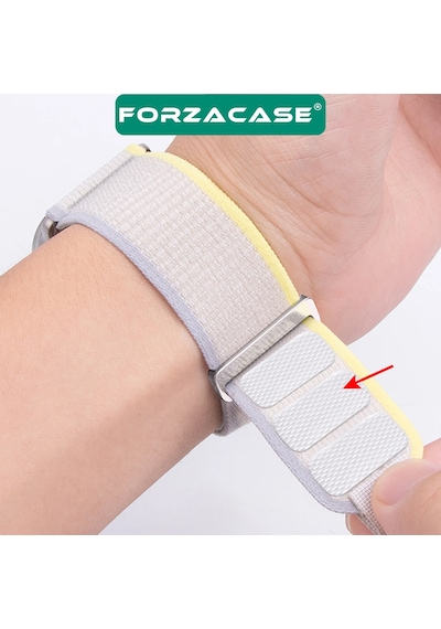 Forzacase Samsung Galaxy Watch 6 Classic 47mm İle Uyumlu Trial Cırtlı Hasır Kumaş Kordon Kayış Fc566 Siyah