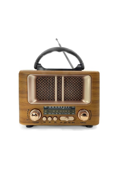 Retro Ahşap Tasarım Bluetooth Radyo Şarjlı Mini Boy