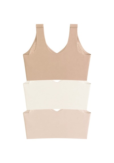 Cottonill Seamless Bra - Neriva Lazer Kesim Önden Düğmeli Minimizer Kadın Sütyen 3'lü Paket-2 Çok Renkli