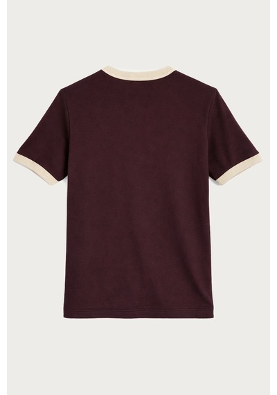 Antioch Kontrast Yaka Erkek T-shirt Bordo